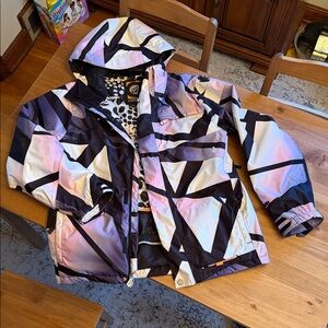 Volcom Women's Ski Jacket - Black and Purple Geometric